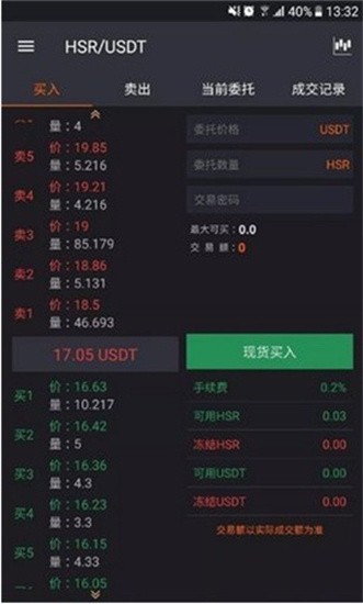数字货币交易界面
