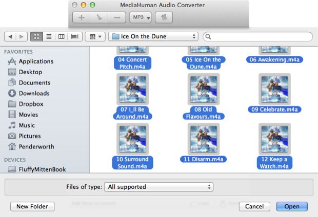 AudioConverterFree操作界面示意图